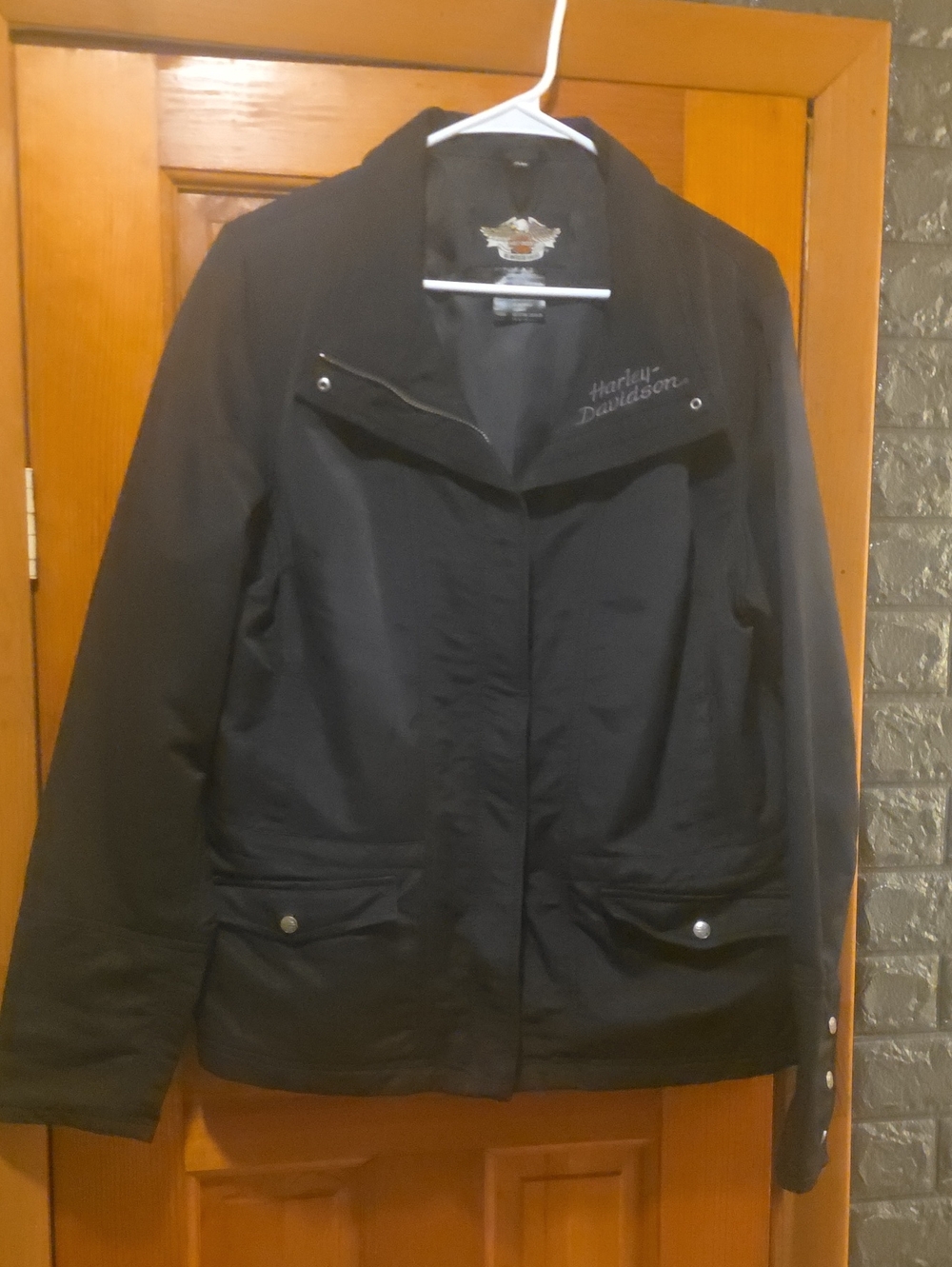 Harley-Davidson Women's Black Utility Jacket with Snap Pockets